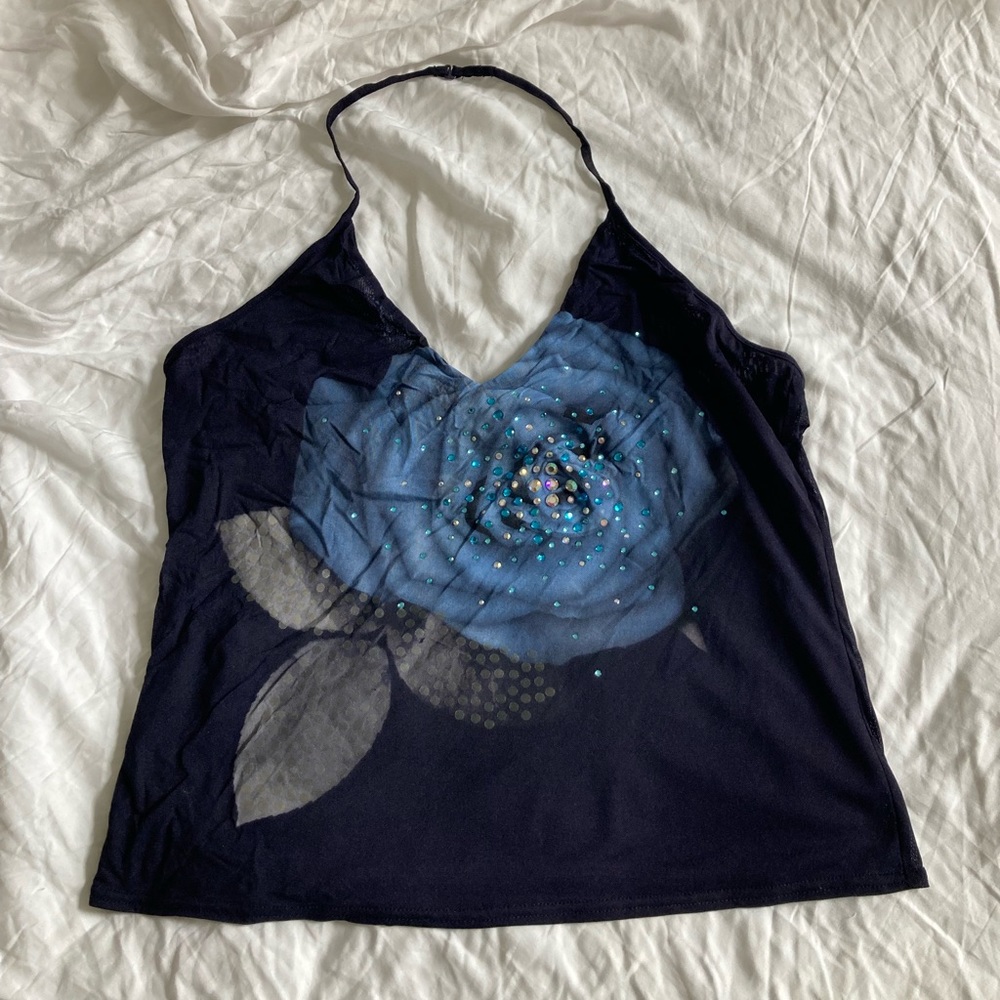 Express Floral V Neck Halter Top.